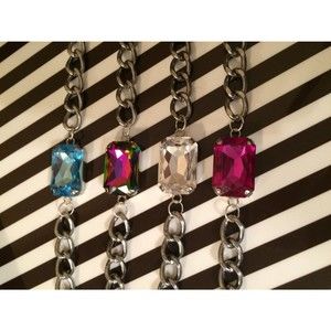 Crystal Antique Silver Link Bracelet